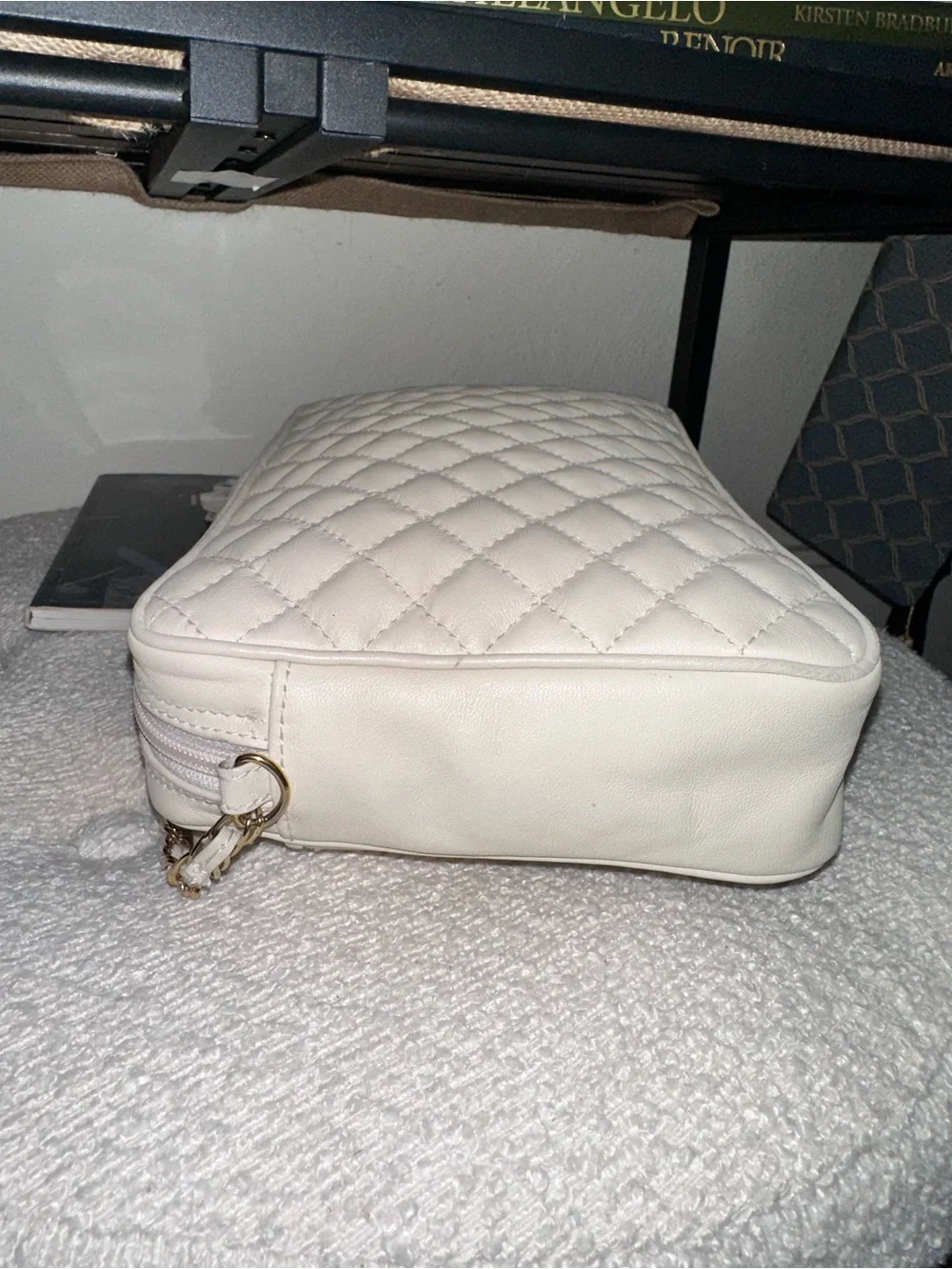 Vintage Ganson Quilted Crossbody Bag with Gold Chain and Tassel